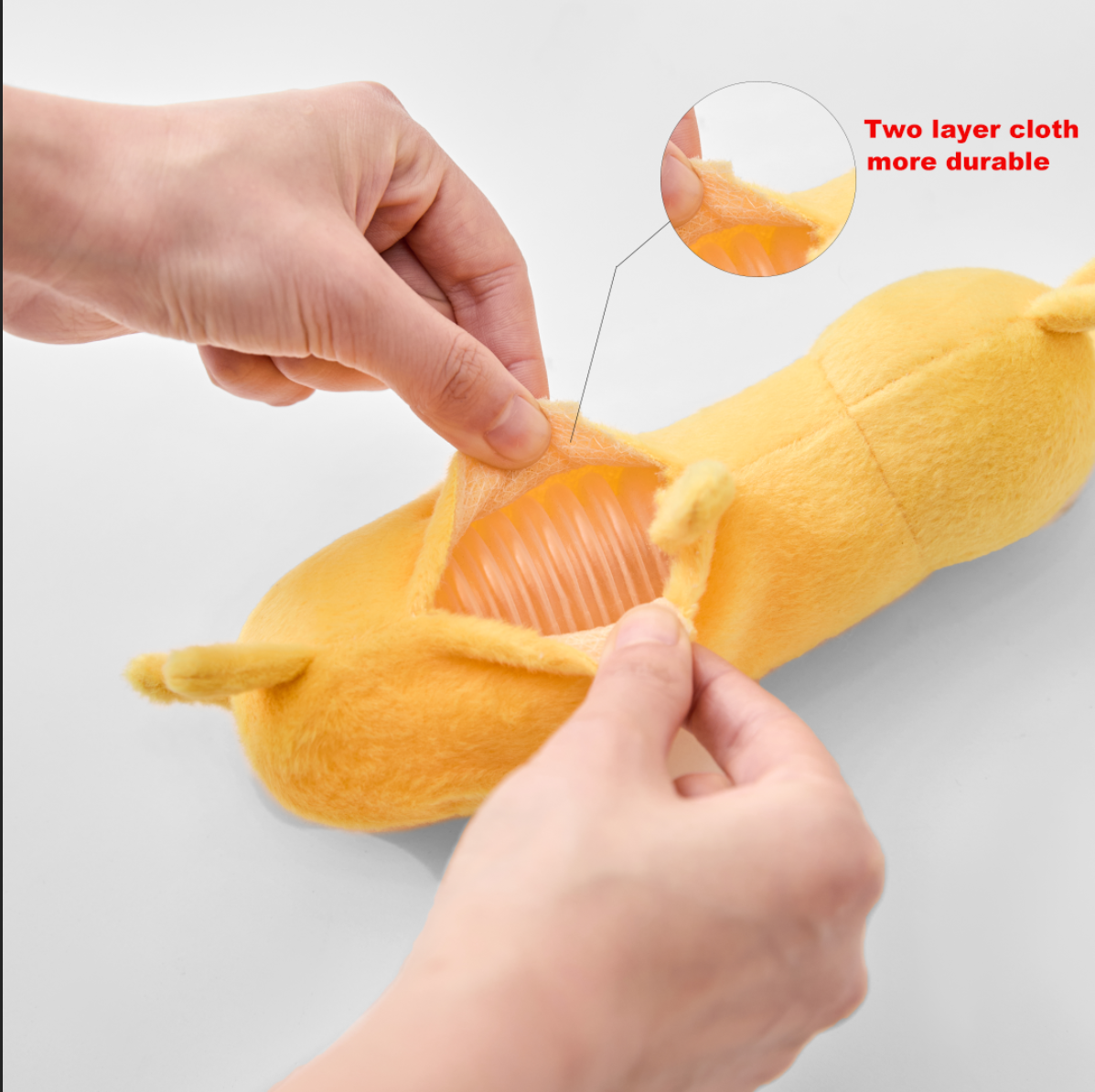 黄色の長い犬のきしむおもちゃインタラクティブ犬のおもちゃタフな犬のおもちゃ犬咀嚼のおもちゃカスタム愛らしい柔らかいおもちゃ小型犬用